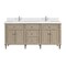 James Martin Vanities 72'' Double Vanity, Whitewashed Oak w/ Single Hole 3 CM White Zeus Quartz Top & Backsplash 424-V72-WWO-1WZ - alternate 1